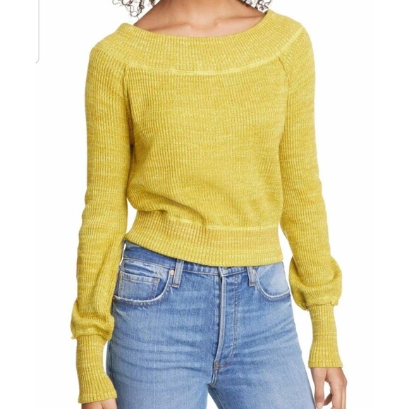Free People Off the Shoulder Sweater Size Small Slouchy Ribbed Cuff - Picture 1 of 10